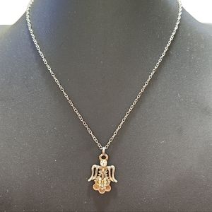 18" Angel Charmed Chain Necklace with Stones L8